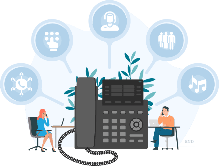 graphic of a large phone surrounded by icons