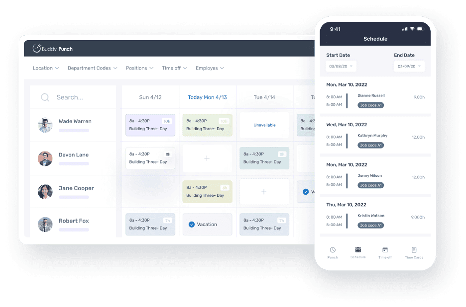 Buddy Punch scheduling software