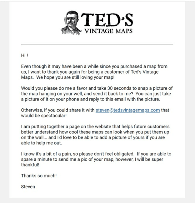 Ted's Vintage Maps letter