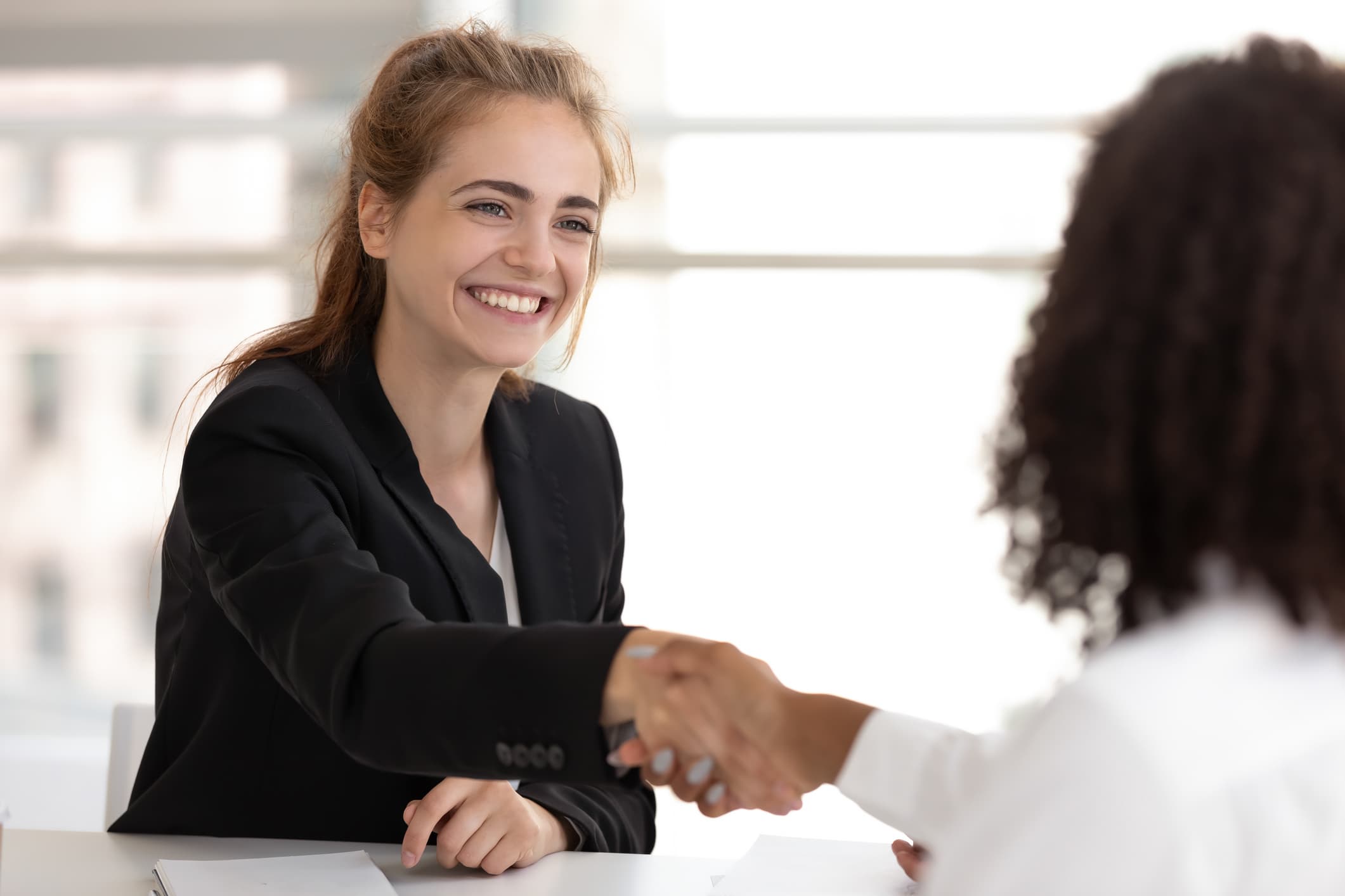 woman being hired