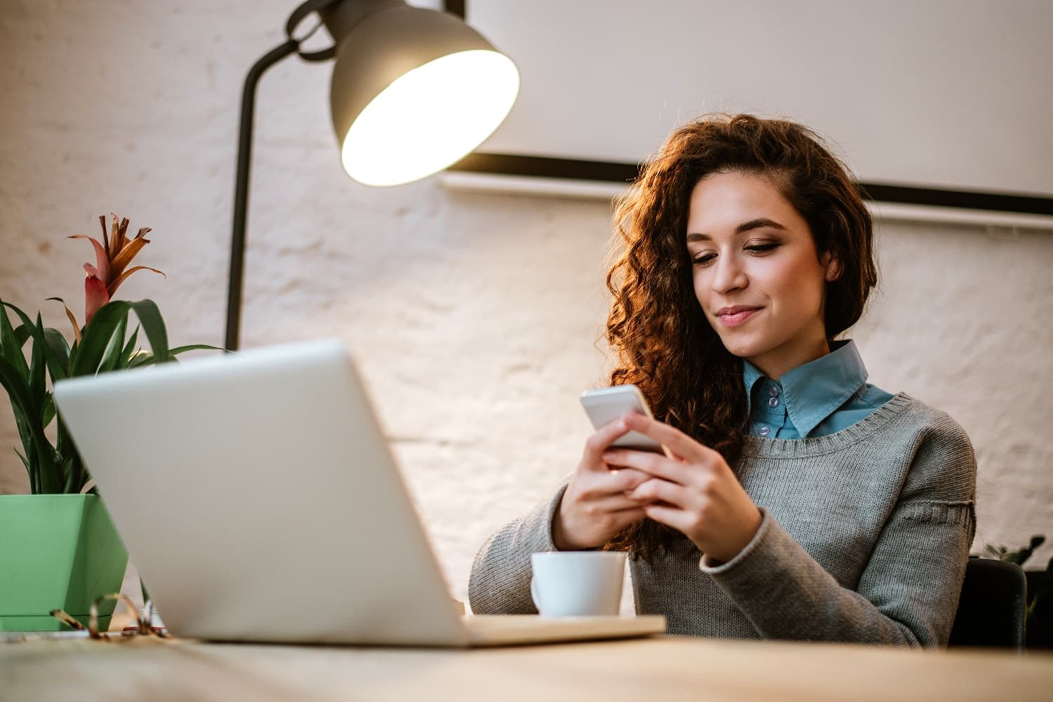 Entrepreneur using a phone