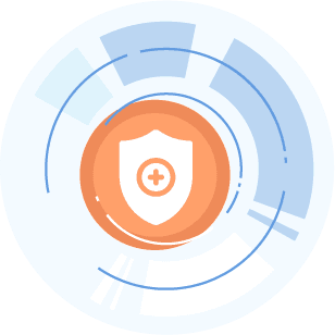 graphic of a medical shield inside of a circle
