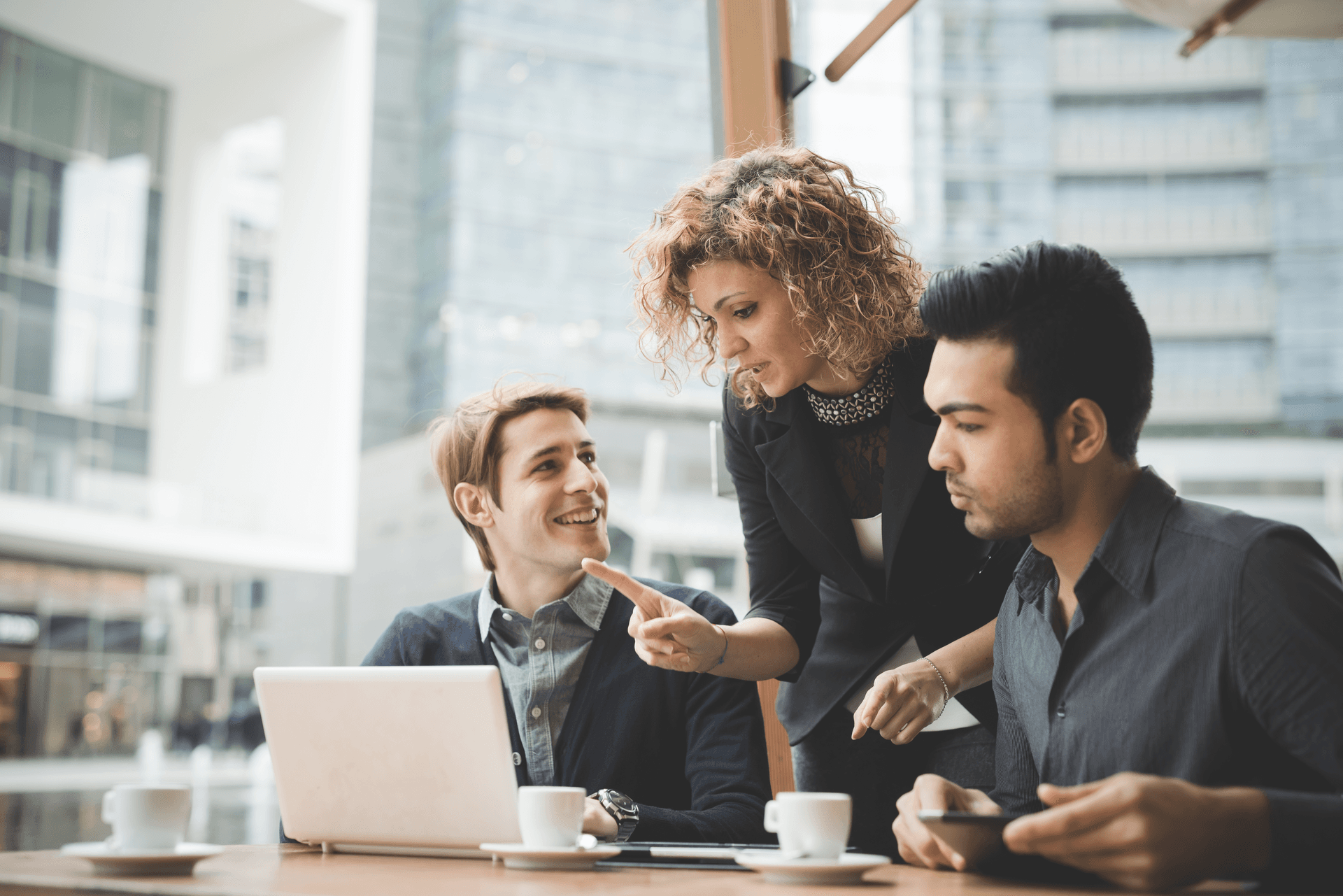 manager talking to colleagues