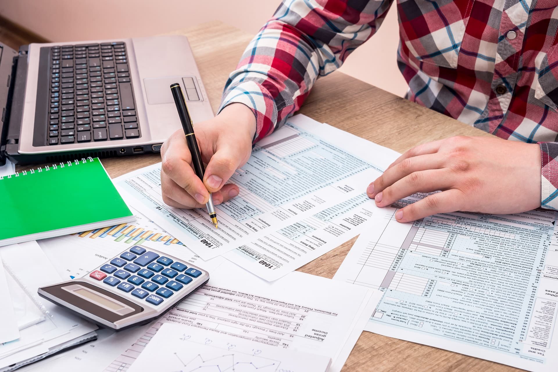 person doing taxes