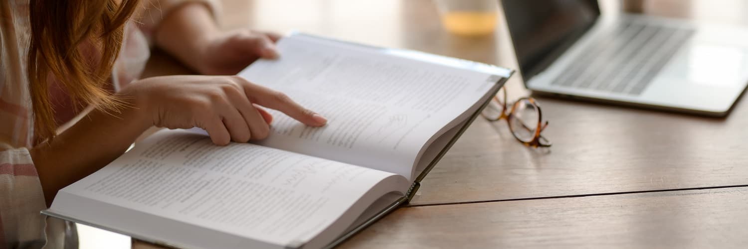 person reading a book