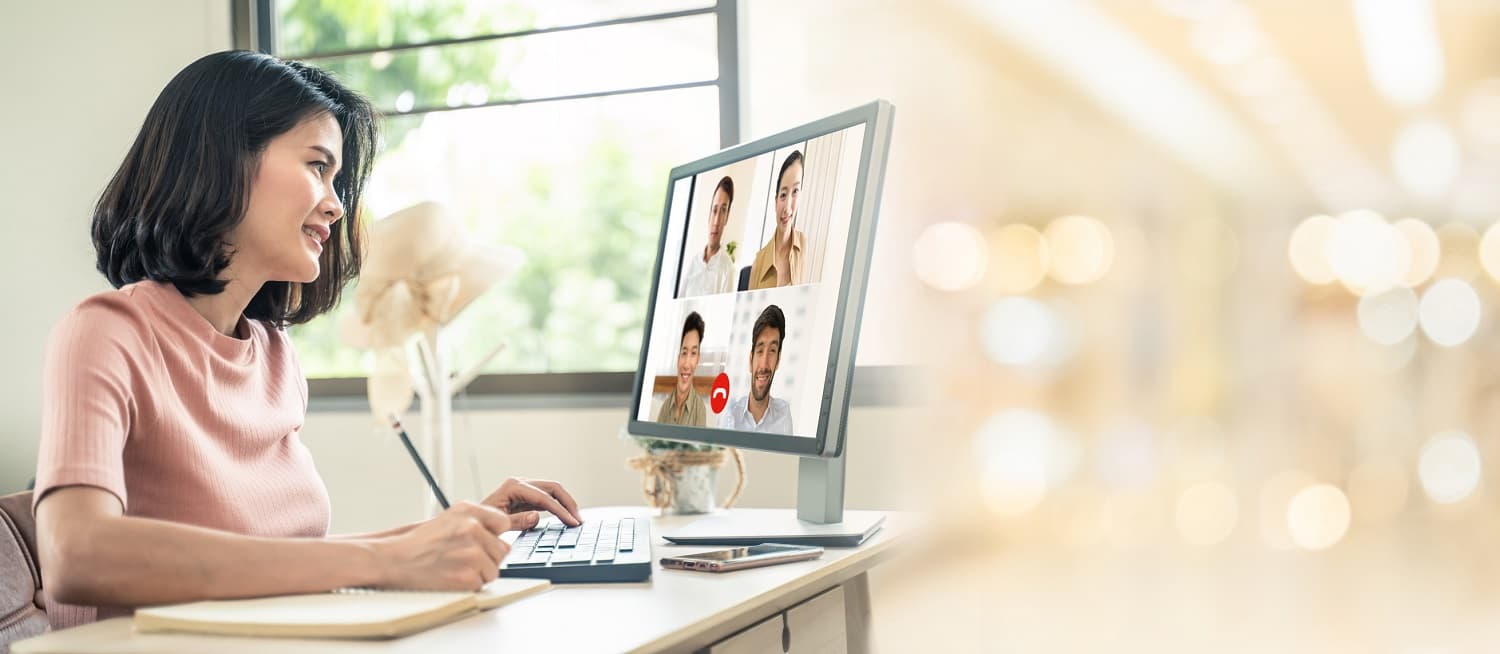 Woman on a video conference call