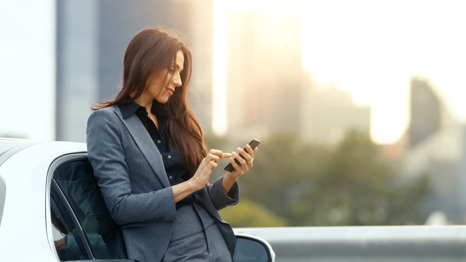 businesswoman using a smartphone