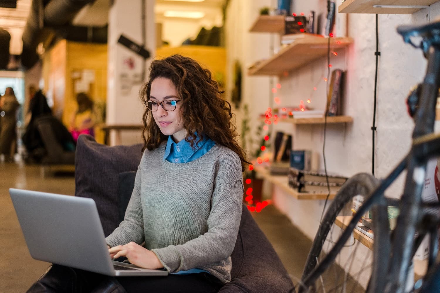 woman using a laptop