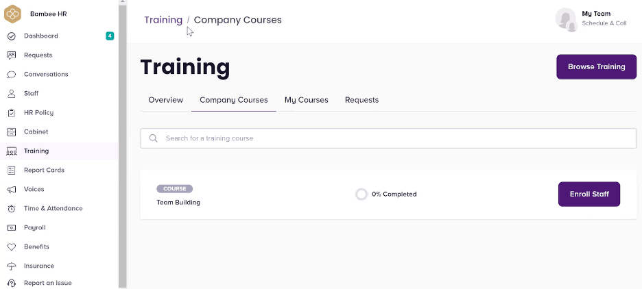 Bambee training options
