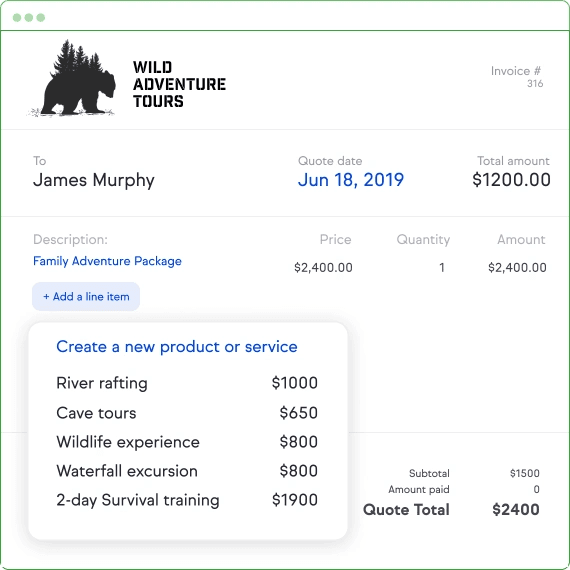 Keap sales invoice