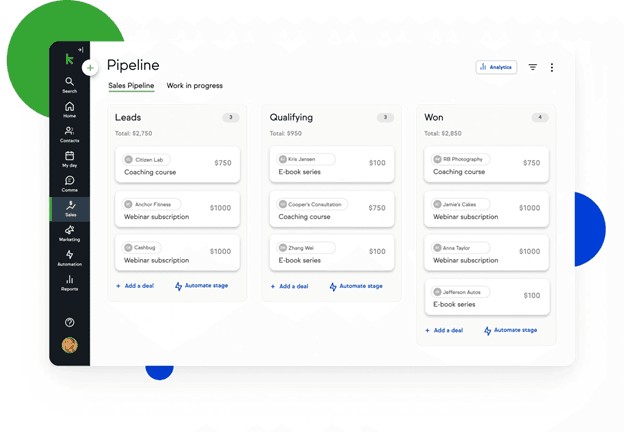 Keap sales pipeline