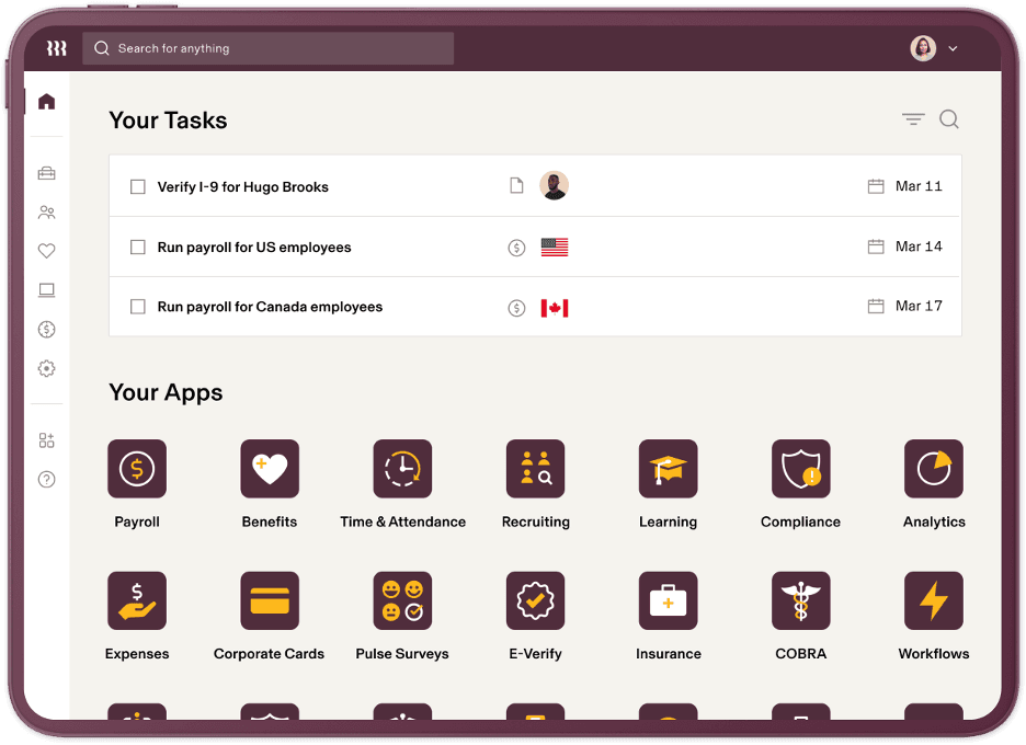 Rippling dashboard