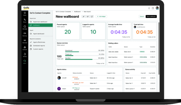 GoTo Contact Center Wallboard