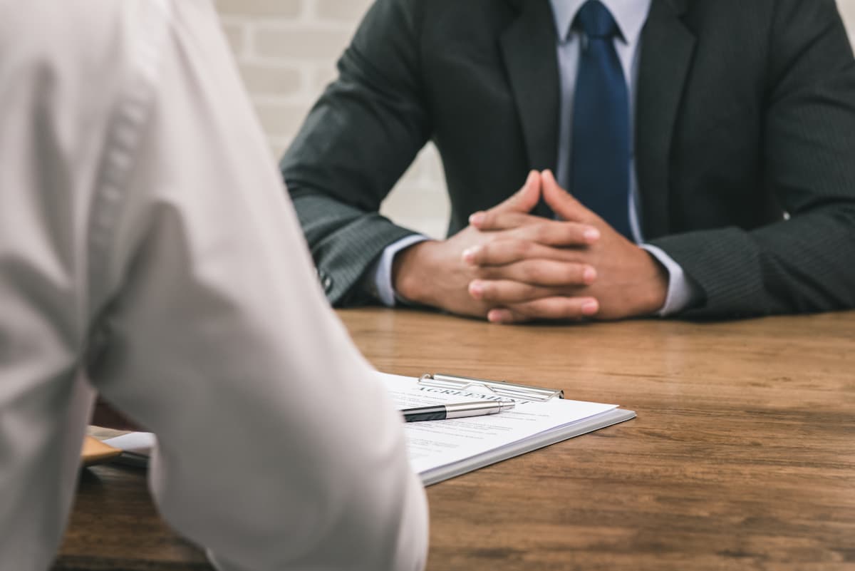 person at a job interview