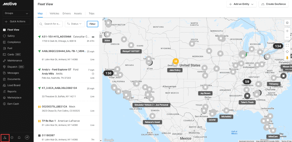 Motive dashboard