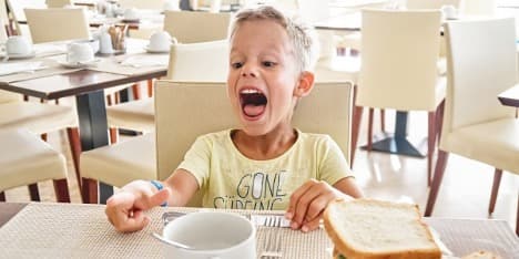 Kid at a restaurant