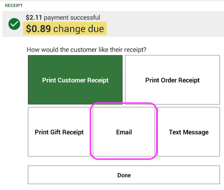 Brilliant POS email recepit