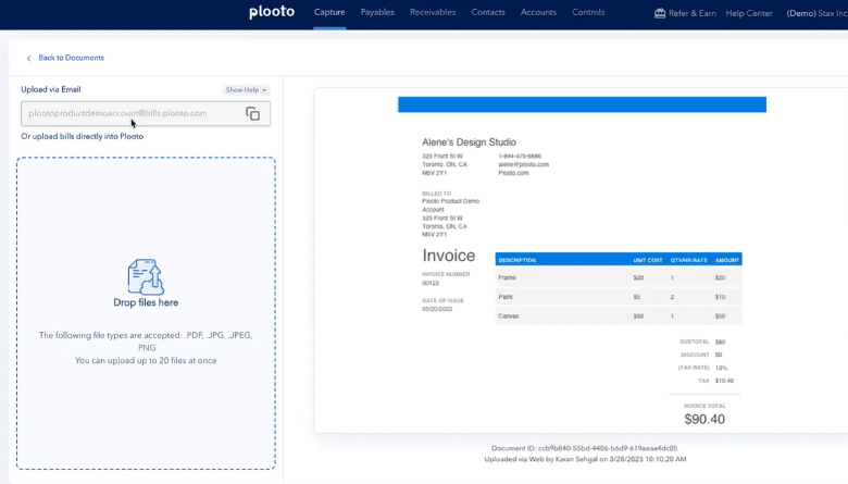 Plooto document capture