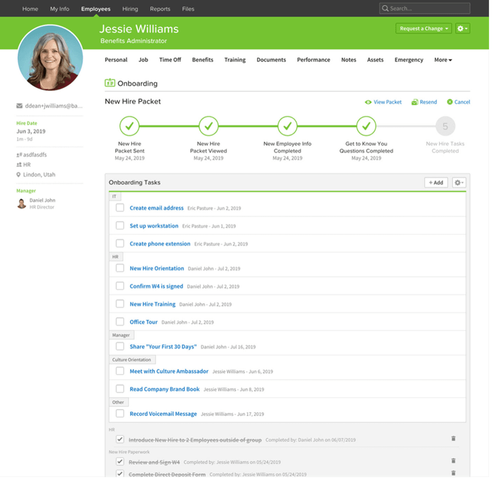 BambooHR onboarding