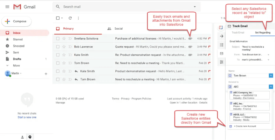 Salesforce Gmail integration