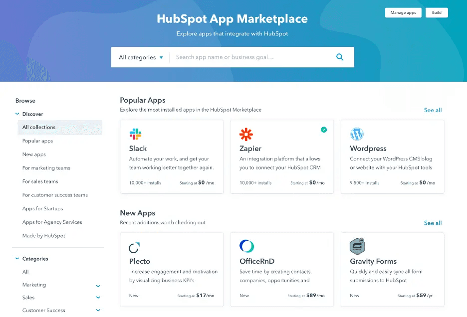 Hubspot app marketplace