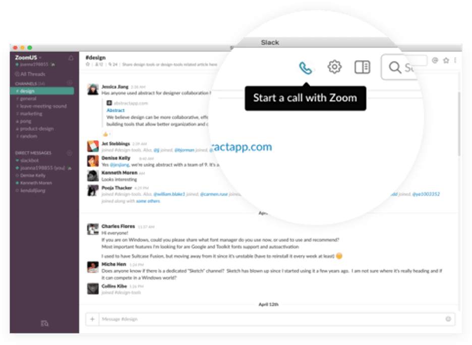 Zoom audio and video conversations