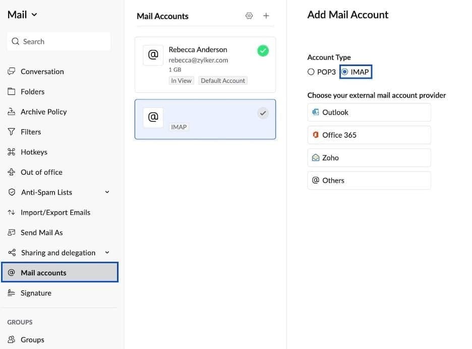 Zoho emails