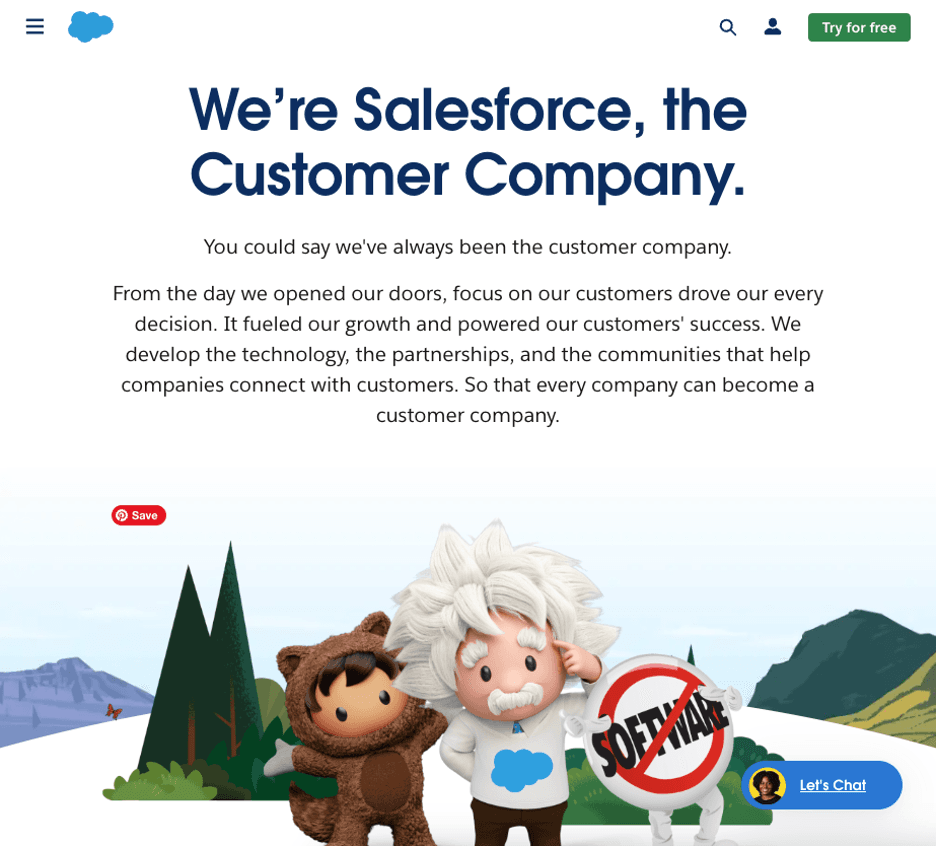 Salesforce About Us page