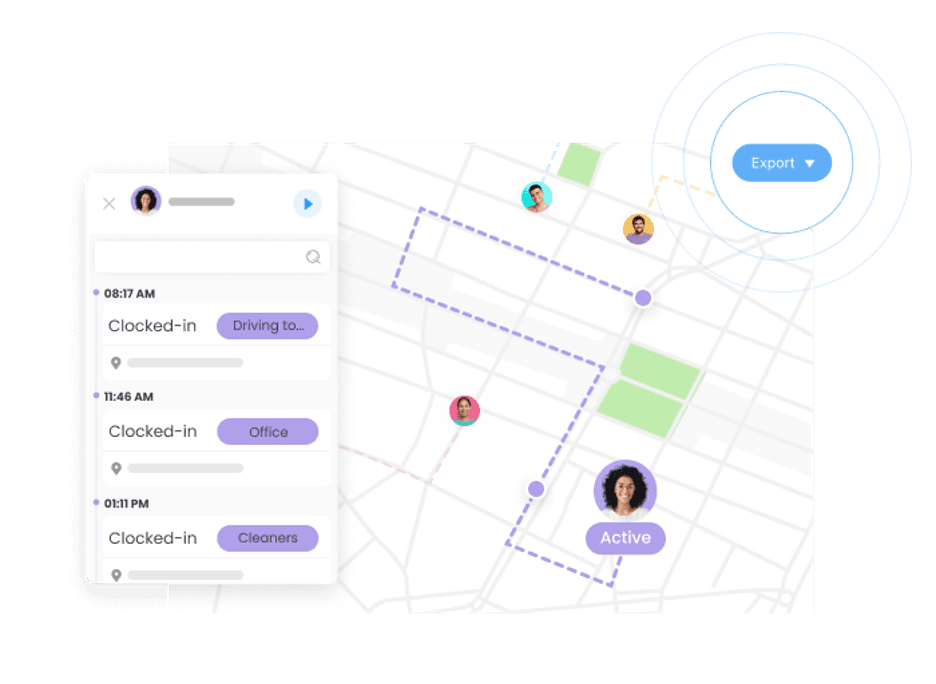 Connecteam GPS tracking features