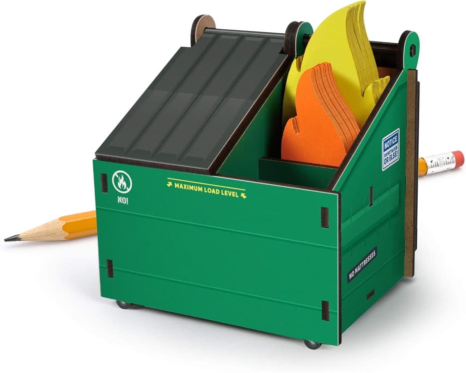 Genuine Fred dumpster fire sticky note holder