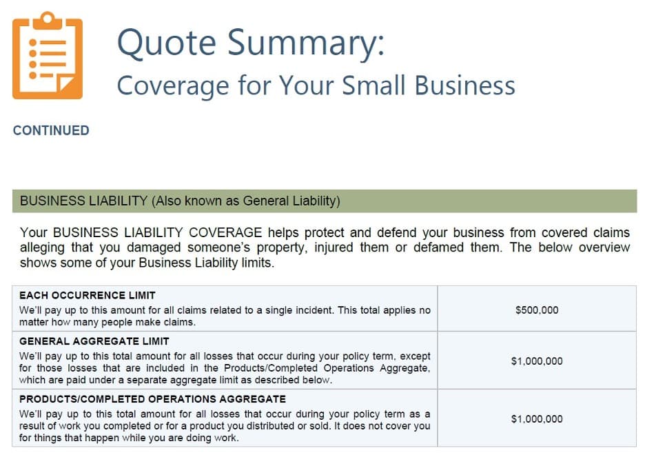 The Hartford coverage limits