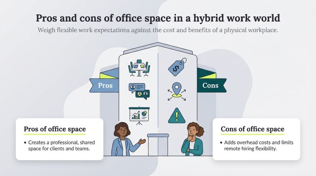 pros and cons of hybrid office space
