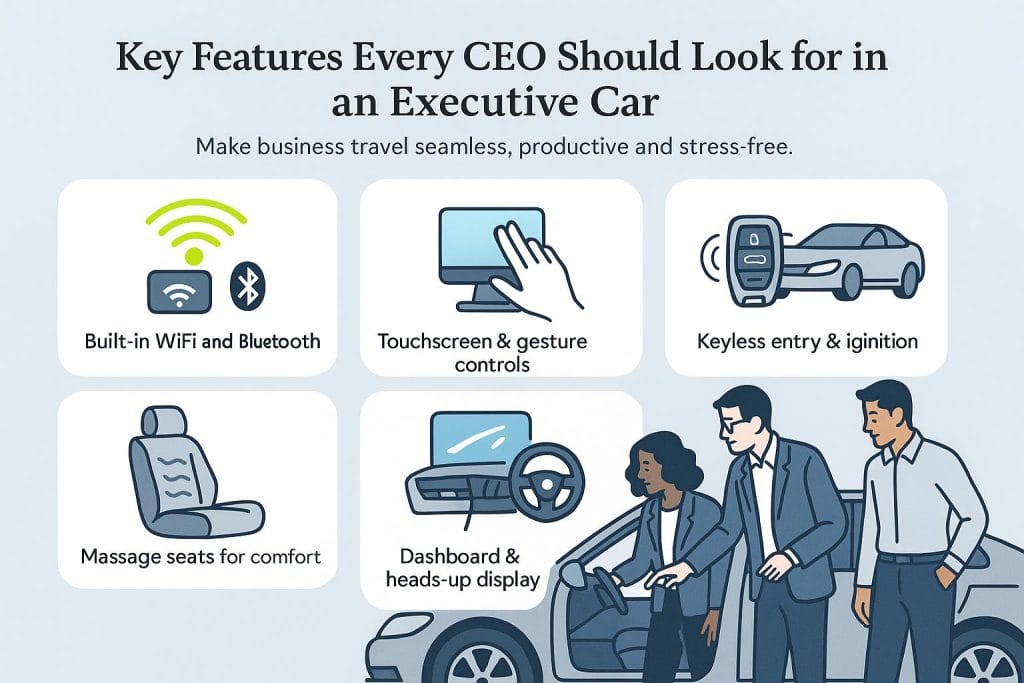 Key features of luxury cars graphic