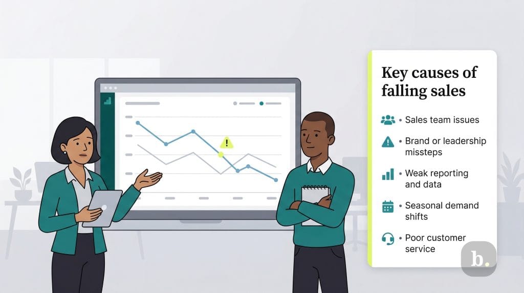 graphic of reasons for declining sales