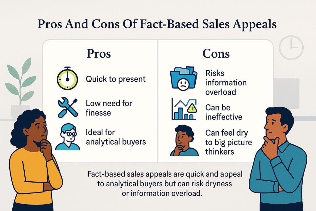 Pros and cons of fact-based sales graphic