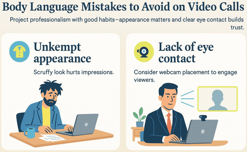 Body language mistakes graphic