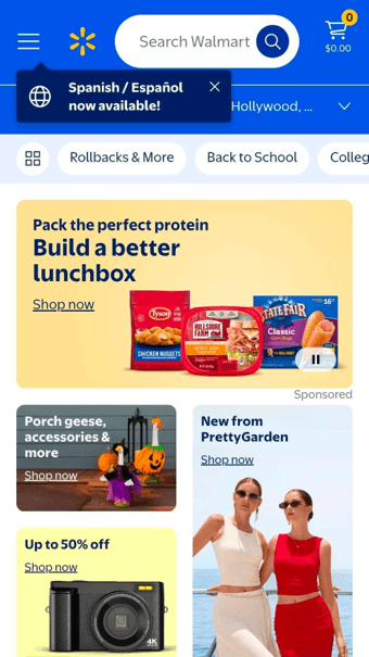 walmart mobile homepage