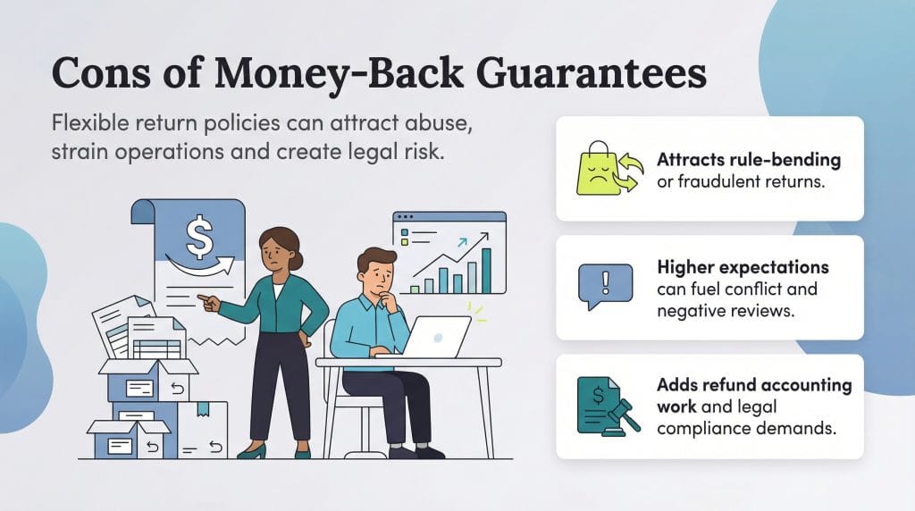 cons of money back guarantees