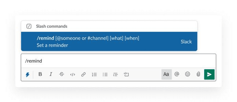 Slack reminders