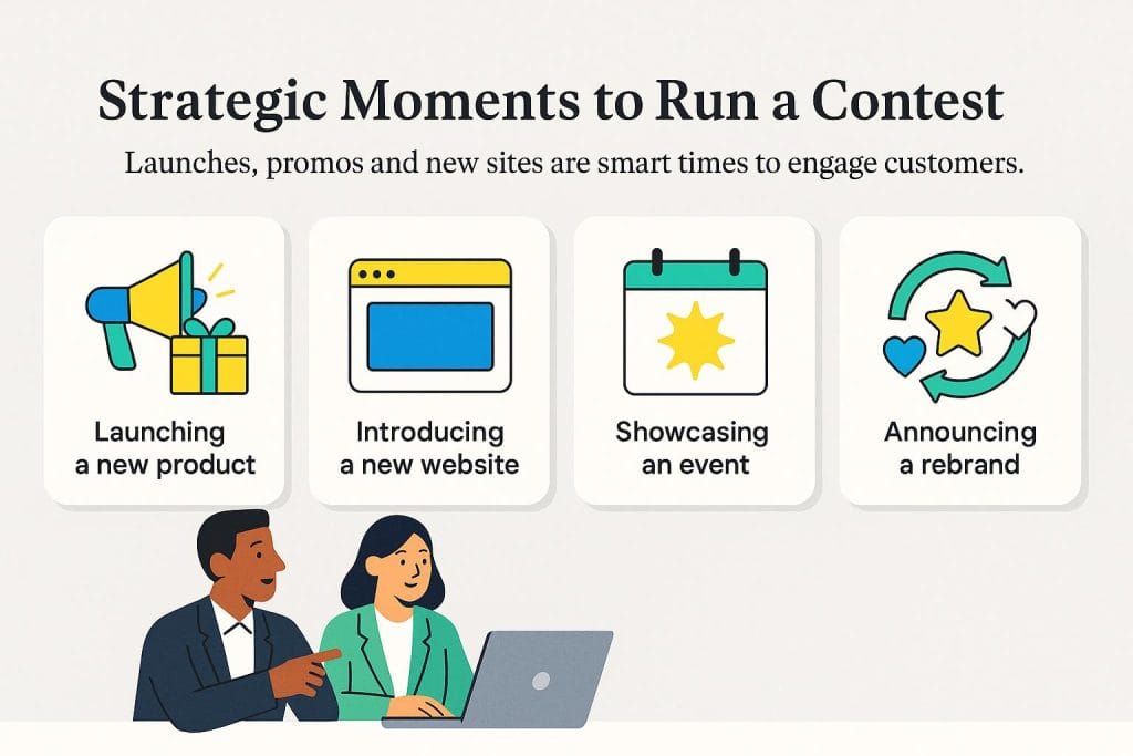 moments to run a contest for your company graphic