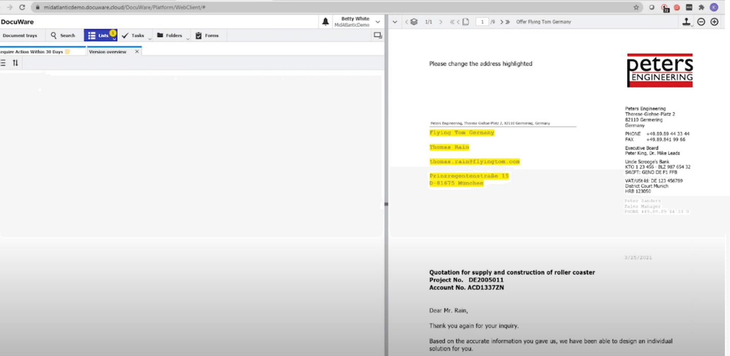 DocuWare versioning history