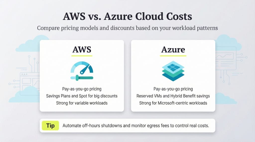 aws azure costs