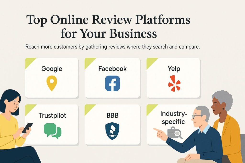 Top online review platforms graphic