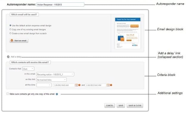Campaigner customized autoresponder