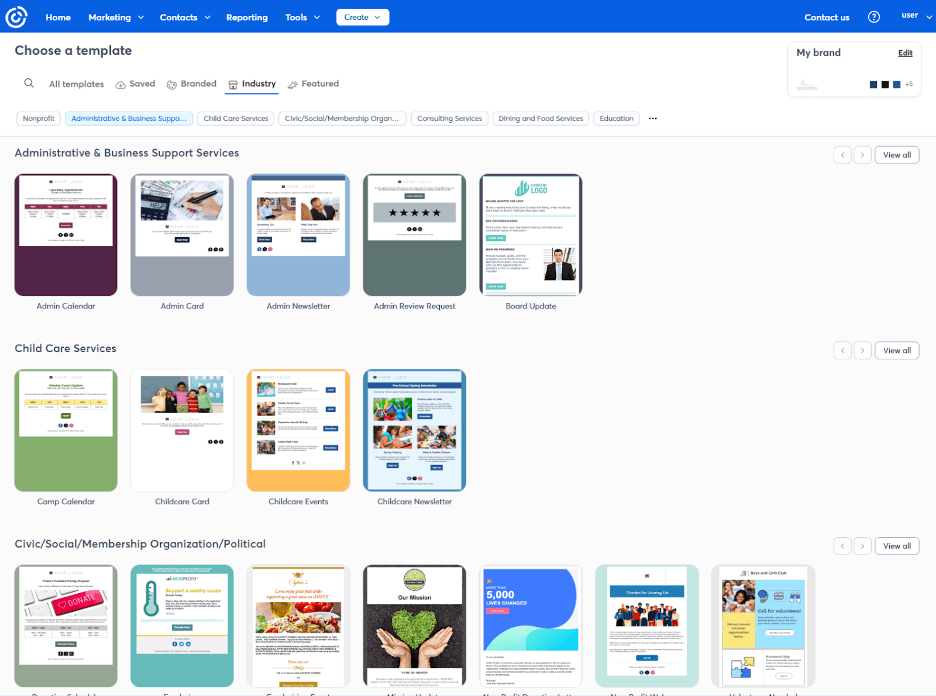 Constant Contact email templates