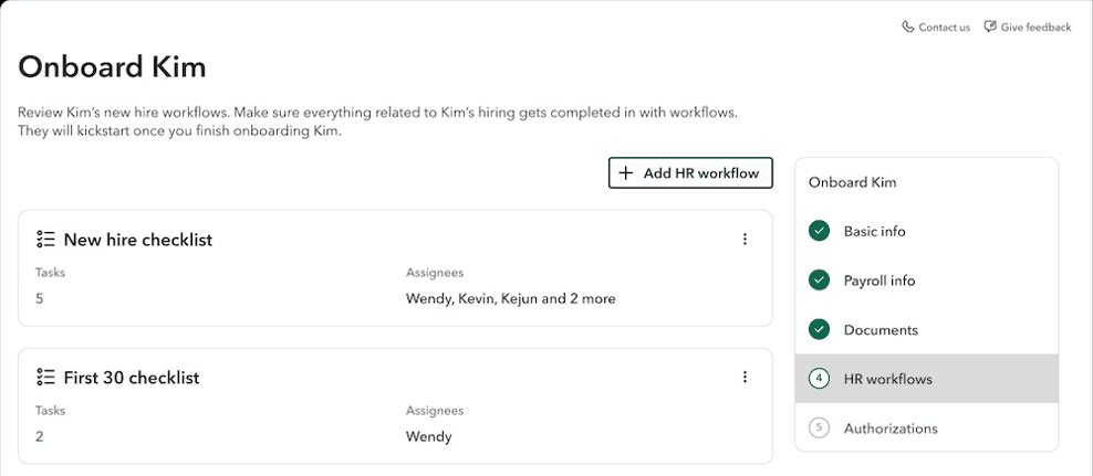 image of QuickBooks dashboard for onboarding