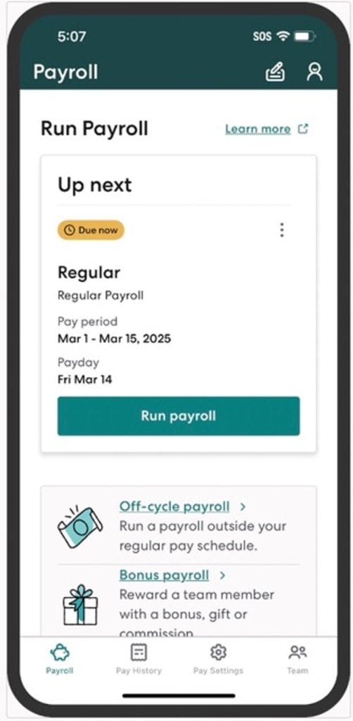 Gusto run payrool app