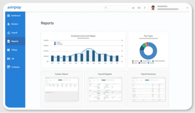 OnPay data analytics graphs