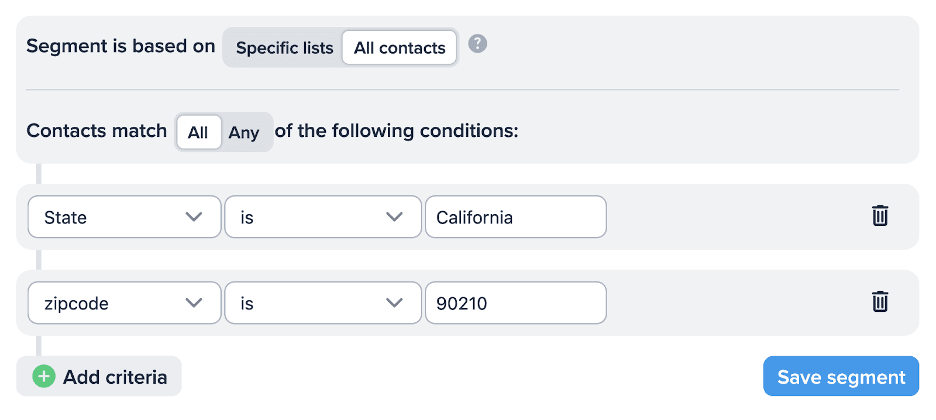 Simple Texting subscriber segmenting