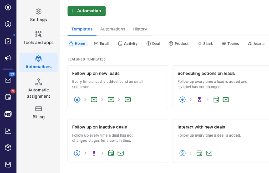 Pipedrive workflows